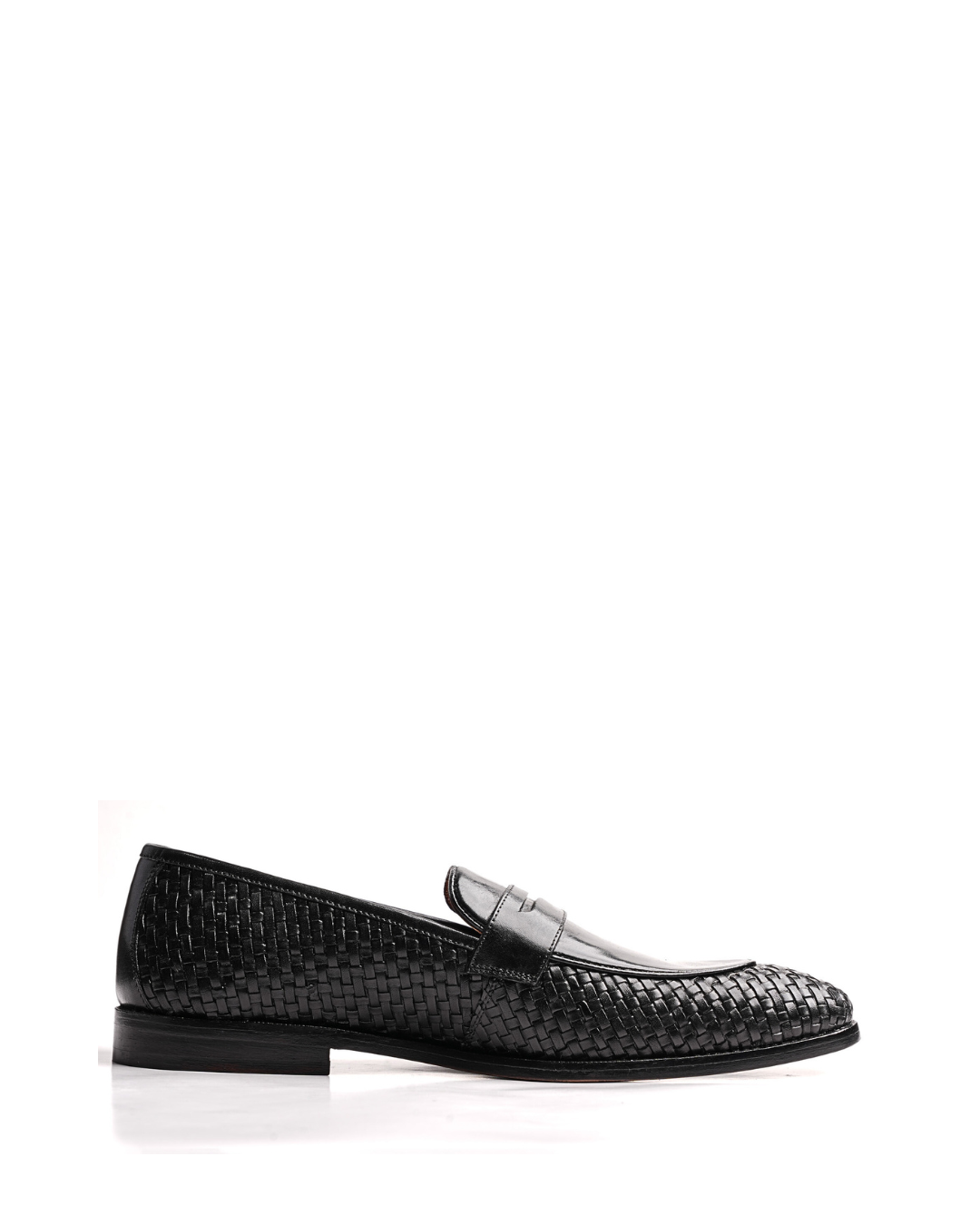 Amalfi Fiero Handwoven Penny Loafers - Black