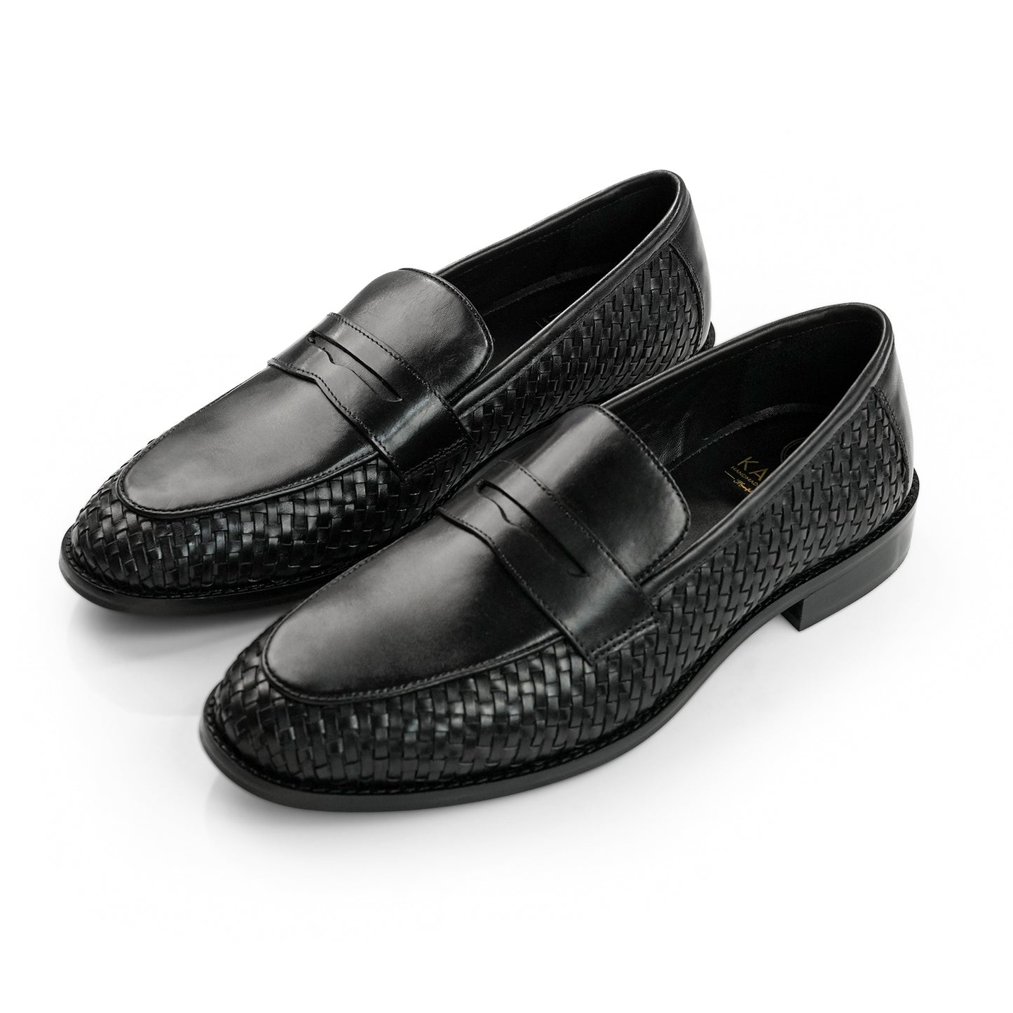 Amalfi Fiero Handwoven Penny Loafers - Black