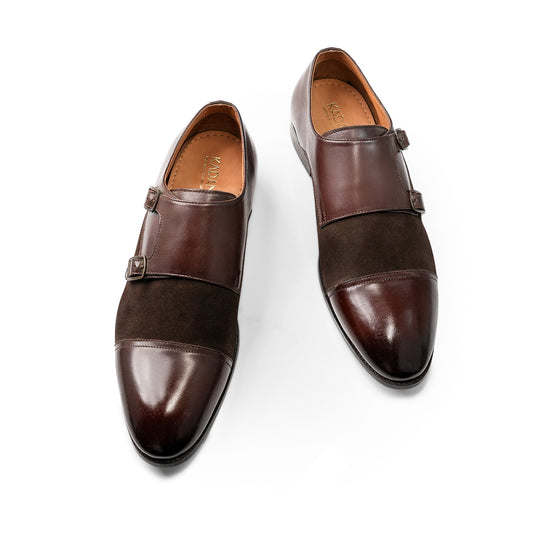 Monaco Forte Combination Double Strap Monk - Brown