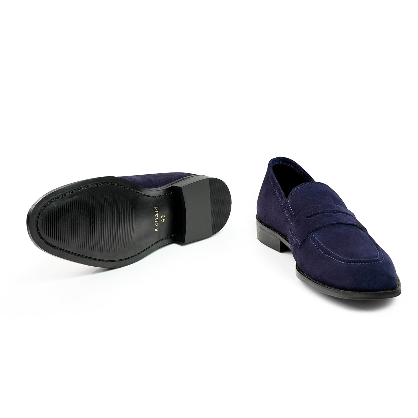 Amalfi Luxe Suede Penny Loafers - Navy Blue