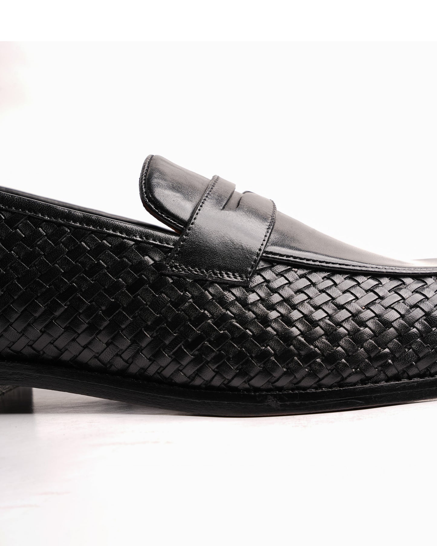 Amalfi Fiero Handwoven Penny Loafers - Black