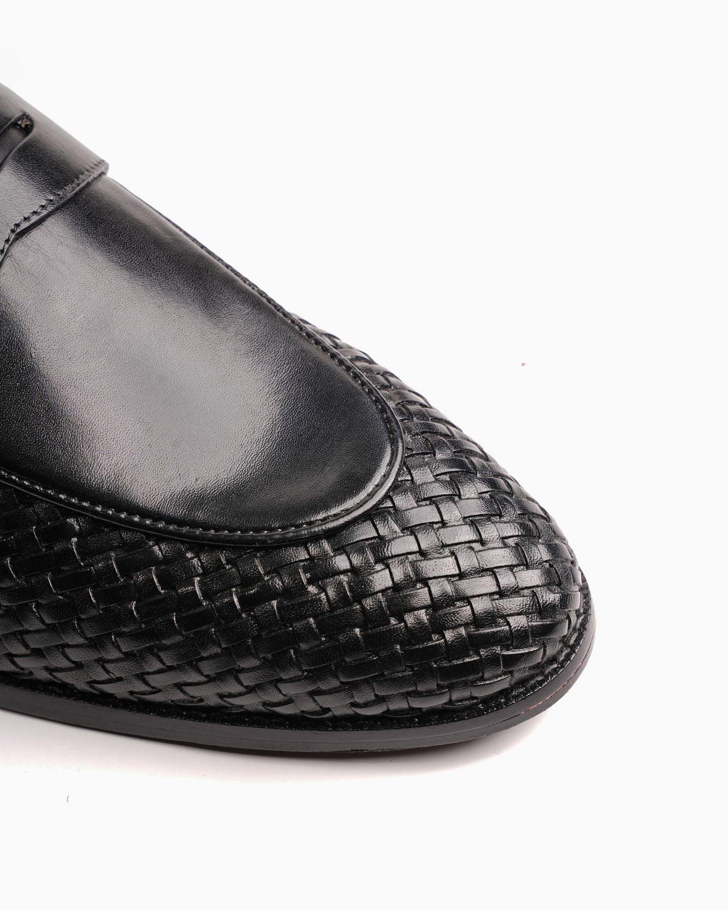 Amalfi Fiero Handwoven Penny Loafers - Black