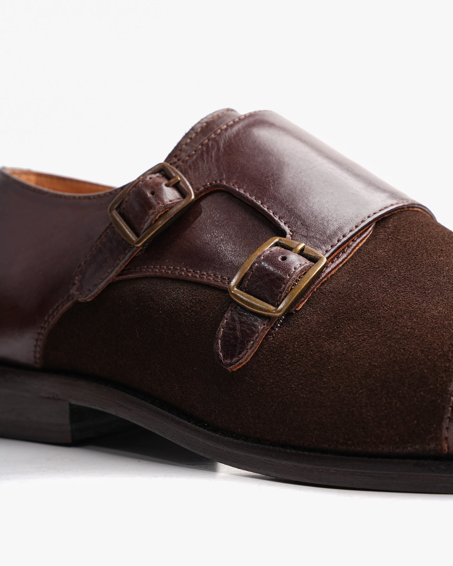 Monaco Forte Combination Double Strap Monk - Brown